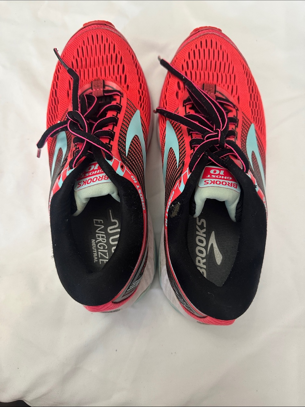 Brooks Ghost 10 Women’s Running Shoes Size 7.5 Pink Coral Blue - Picture 2 of 8